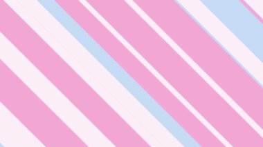Renkli pembe, mavi ve beyaz tonlarında, yavaşça hareket eden köşegen çizgileri olan modaya uygun çizgili bir arka plan. Bu basit soyut hareket arkaplan animasyonu 4K ve pürüzsüz bir döngüdür.