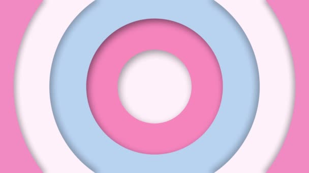 Trendy Circular Papercut Background Gently Moving Concentric Circles Pastel Colour — Stock Video