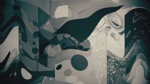 추상적 큐비즘은 기하학적 배경을 미술적 움직임 애니메이션 — 비디오