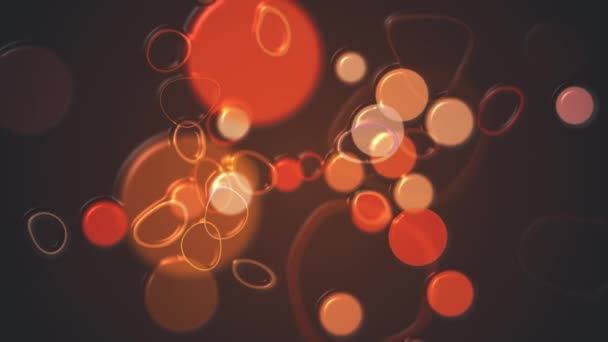 Abstract Retro Bokeh Background Brown Orange Beige Plastic Effect Spheres — Stock Video