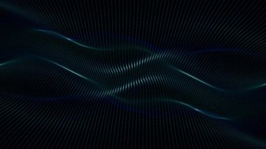 Minimalist koyu hareketli arka plan ve yeşil mavi fraktal ışık dalgası var. Bu soyut teknoloji konsepti tam bir HD ve kusursuz bir döngüdür..