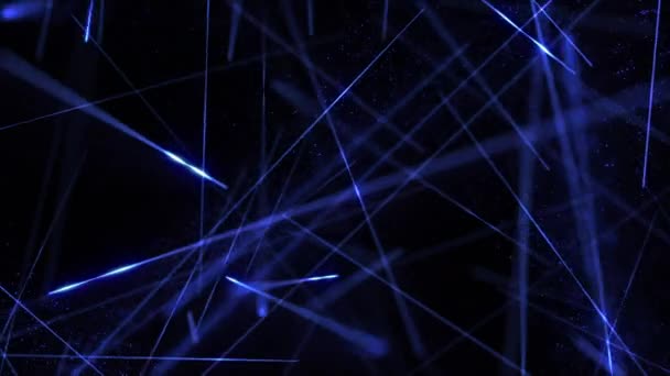 Leuchtende Elektrische Blaue Laserstrahlen Mit Einem Bewegungshintergrund Aus Glänzenden Explodierenden — Stockvideo