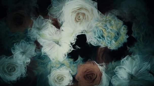 Αφηρημένη Floral Κίνηση Φόντο Animation Στο Ύφος Μιας Σκοτεινής Παρακμάζουσα — Αρχείο Βίντεο