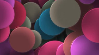 Moda geometrik şekiller arka planda yavaşça hareket eden renkli parlak daireler. Tam HD ve döngü hareketi arkaplan canlandırması.
