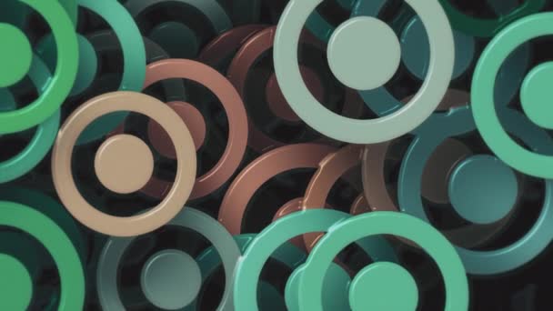 Moderní Geometrické Tvary Pozadí Jemně Pohybující Barevné Lesklé Soustředné Kruhy — Stock video