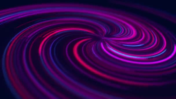 Yüksek Hızda Dönen Pembe Mavi Neon Işıklardan Oluşan Bir Spiral — Stok video