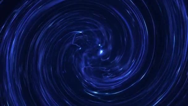 Eine Wirbelnde Spirale Aus Blauen Lichtstrahlen Und Explodierenden Teilchen Futuristische — Stockvideo