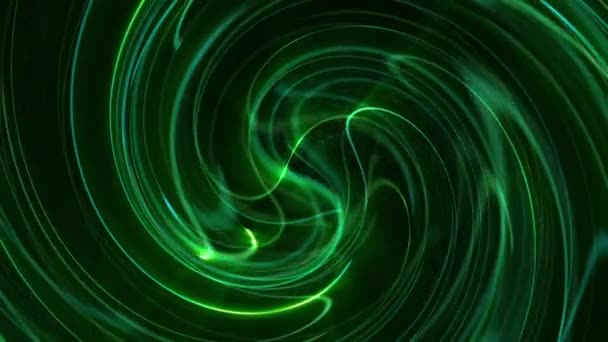 Une Spirale Tourbillonnante Faisceaux Lumineux Énergie Verte Particules Explosives Full — Video