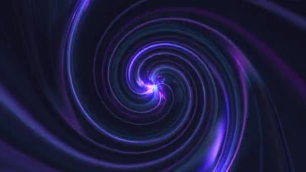 Uma Espiral Raios Luz Néon Rosa Azul Rodopiando Piscando Alta — Vídeo de Stock