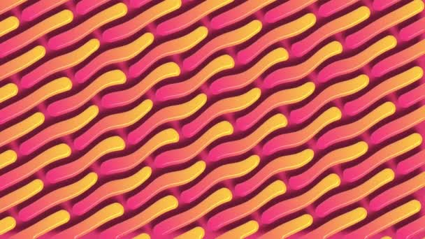 Parlak Pembe Turuncu Dalgalı Organik Şekillerin Canlı Renkli Yinelenen Deseni — Stok video