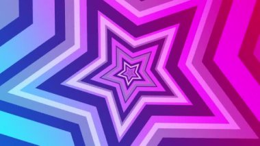 Canlı renkli yinelenen yıldız desen soyut arkaplanı şekillendirir. Bu eğlenceli, pembe ve mavi gradyan animasyon tam bir HD ve kusursuz bir döngü..