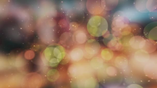 Барвиста Фонова Анімація Боке Блискучими Золотими Зірками Цей Святковий Різдвяний — стокове відео