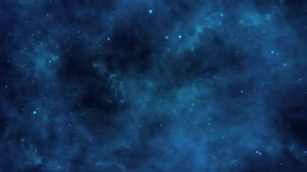 Blue outer space background with gaseous clouds, stars and space dust.