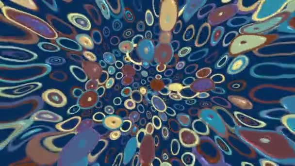 Trendy 1970S Retro Pattern Background Animation Groovy Colorful Psychedelic Circles — Stock Video