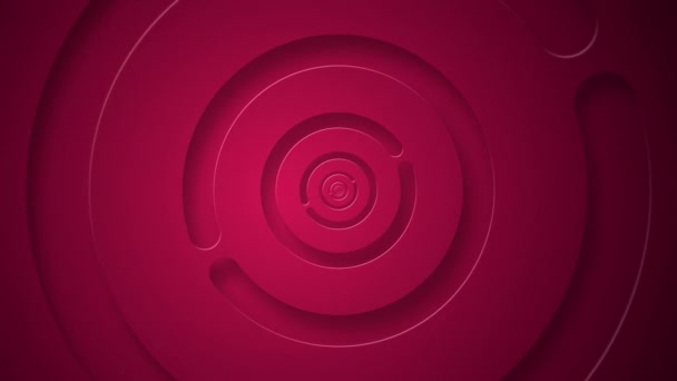 Élégant Fond Abstrait Rouge Propre Avec Des Cercles Concentriques Rotation — Video