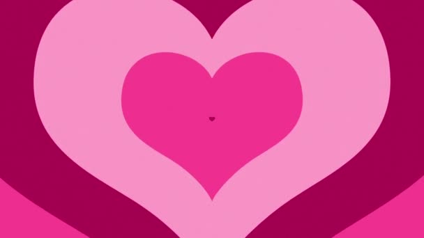 Opakující Vzor Růžové Červené Valentines Milují Srdce Roztomilý Tunel Tvaru — Stock video