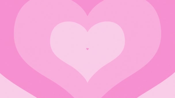 パステルピンクバレンタインの繰り返しパターンは心を愛しています かわいいハート型のトンネル フルHdとループバレンタインデーモーションバックグラウンドアニメーション — ストック動画