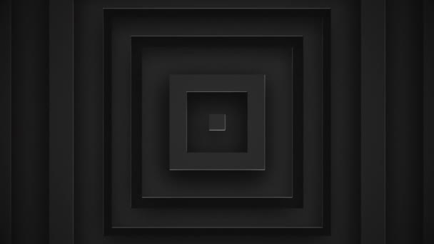 Abstrakte Dunkel Metallisch Extrudierte Quadrate Als Hintergrundanimation Sanft Bewegende Schwarz — Stockvideo