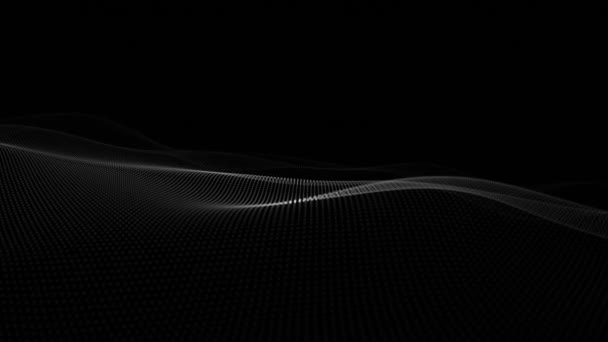 Стильний Темний Мінімалістичний Рух Фону Цифровою Фрактальною Світловою Хвилею Яко — стокове відео