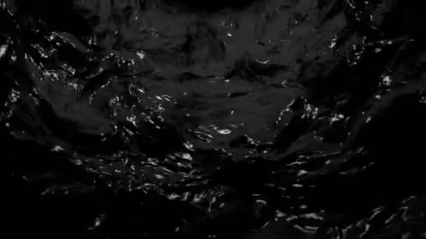 카메라를 흐르는 검은색 원유의 리플링 스트림 Full 어두운 애니메이션 — 비디오