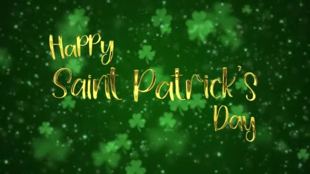 Saint Patrick Day Viering Begroet Intro Titel Opener Animatie Met — Stockvideo