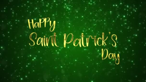 Saint Patrick Day Celebration Greeting Intro Title Opener Animation Shiny — Stock Video