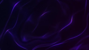 Zarif akış ve dalgalanan mor ve mavi parıldayan dijital fraktal ışık dalgası arka plan animasyonu. Bu modern soyut hareket arka planı tam bir HD ve kusursuz bir döngüdür..