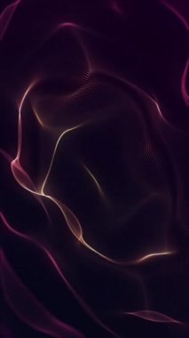 Dikey video - zarif akış ve dalgalanan kırmızı ve altın parıldayan dijital fraktal ışık dalgası arka plan animasyonu. Bu modern soyut hareket arka planı tam bir HD ve kusursuz bir döngüdür..