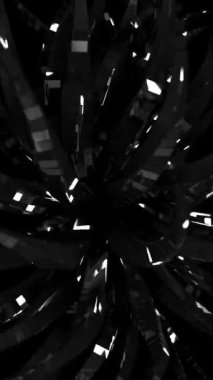 Dikey video - metalik robot dokunaçları sallanan koyu fütüristik teknoloji konsepti. Tam HD ve döngülü robotik arkaplan canlandırması.