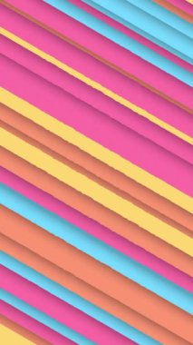 Dikey video - renkli renkli desenli arka plan, köşegen çizgileri parlak renklerle hareket ediyor. Bu soyut hareket arkaplan animasyonu HD ve dipsiz bir döngüdür.