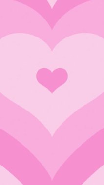 Dikey video - tekrar eden Pastel pembe sevgililer günü şablonu aşk kalpleri. Sevimli kalp şeklinde bir tünel. Tam HD ve döngülü Sevgililer Günü hareketli arkaplan canlandırması.