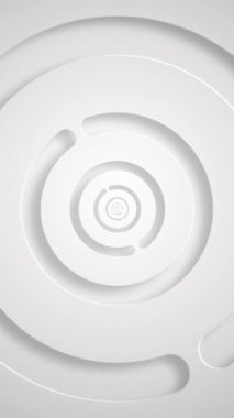 Dikey video - Zarif beyaz soyut arkaplan ve yavaşça dönen eşmerkezli çemberler. Bu basit minimalist geometrik arkaplan tam bir HD ve kusursuz bir döngüdür..