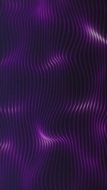 Dikey video - yavaşça akan parlak mor dalgalı çizgiler. Tam HD ve soyut dalga şablonu arkaplan canlandırması.