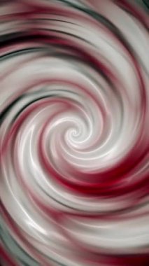 Dikey video - soyut kırmızı ve beyaz kıvrımlı sıvı hareket efekti spiral arka plan. Tam HD ve döngü hareketi canlandırması.