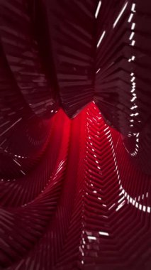 Dikey video - fütürist parlak kırmızı bir tünelin içi. Tam HD ve döngü hareketi arkaplan canlandırması.