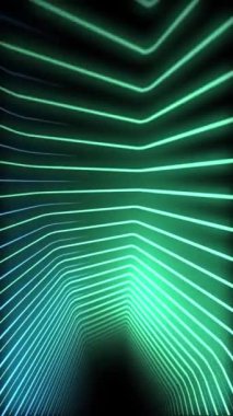 Dikey video - parlayan mavi ve yeşil altıgen ışık arka plan animasyonu - tam HD ve döngüleme.