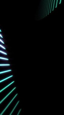 Dikey video - parlayan mavi neon ışıklar soyut hareket arkaplan canlandırması.
