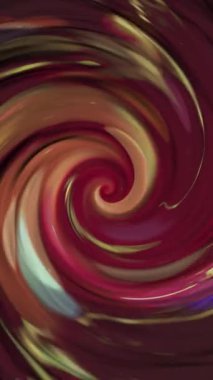 Dikey video - soyut trippy psychedelic kırmızı sıvı hareket spiral arkaplan animasyonu.