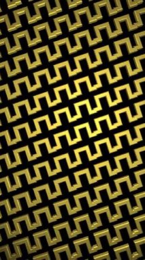 Dikey video - zarif altın sanat deco metalik desen hareketli arka plan animasyonu. Döngü ve tam HD.