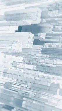 Dikey video - soyut geometrik hareket arkaplan animasyonu ve nazikçe hareket eden kablo şekilleri.