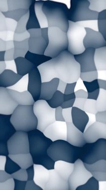 Dikey video - soyut arkaplan animasyonu mavi ve beyaz şekilli organik şekiller. Tam HD ve döngü şablonu arka planı.