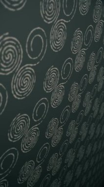 Dikey video, kameraya doğru hareket eden dekoratif Kelt triskele spirallerinin tekrarlanan bir örneği. Bu sembolik İrlanda tarzı arka plan tam bir HD ve kusursuz bir döngü..