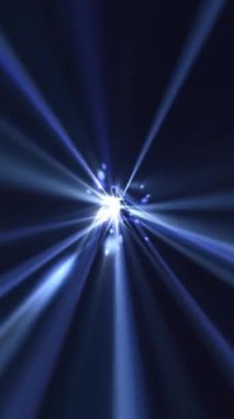 Dikey video - yüksek hızlı mavi fiber optik veri akışı ışık ışınları ve parlayan parçacıklara sahip teknoloji arka planı. Bu gelecekteki teknolojik hareket arka plan animasyonu tam bir HD ve kusursuz bir döngüdür..