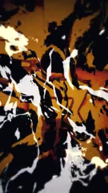 Dikey video - koyu turuncu, siyah ve beyaz soyut sıvı hareket grunge tarzı arka plan animasyonu.