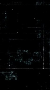 Dikey video - siyah arkaplan animasyonu yavaşça hareket eden sıkıntılı çizgiler ve küreler ve grunge ses dokusu. Bu koyu minimalist dokulu hareket arkaplanı tam HD ve döngüseldir.