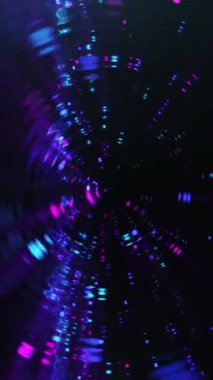 Dikey video - dalgalı cam efektli parlayan renkli parçacıklar - döngü, tam HD hareket arkaplan animasyonu.