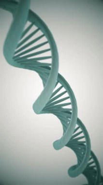 Dikey video - DNA çift sarmal iplikçikli bilim hareketi arka plan animasyonu. Bu genetik konsept arka plan tam bir HD ve kusursuz bir döngüdür..