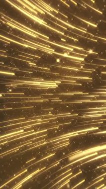 Dikey video - parlak altın parçacıkları ve kayan altın yıldızlarla soyut arkaplan animasyonu. Bu lüks, göz kamaştırıcı ödül töreni animasyonu tam bir HD ve kusursuz bir döngü..