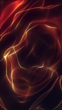 Dikey video - yavaşça akan ve dalgalanan altın parıldayan dijital fraktal ışık dalgası arka plan animasyonu. Bu modern soyut hareket arka planı tam bir HD ve kusursuz bir döngüdür..