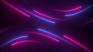 Parlayan kırmızı ve mavi ışıklı oyun teknolojisi arka planı. Fütüristik teknoloji animasyonu. Tam HD ve döngü hareketi arkaplan canlandırması.